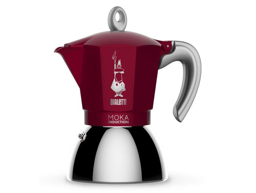 Bialetti Moka Induktion, Rot, Espressokocher für 6 Tassen Bialetti Moka Induktion, Rot, Espressokocher für 6 Tassen